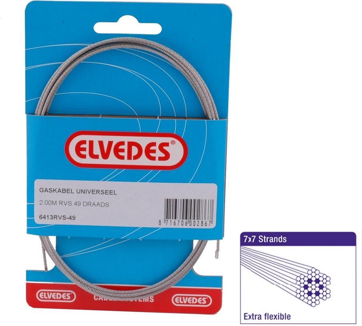 Gaskabel Binnen Elvedes Ton 49-draads (6413-49)