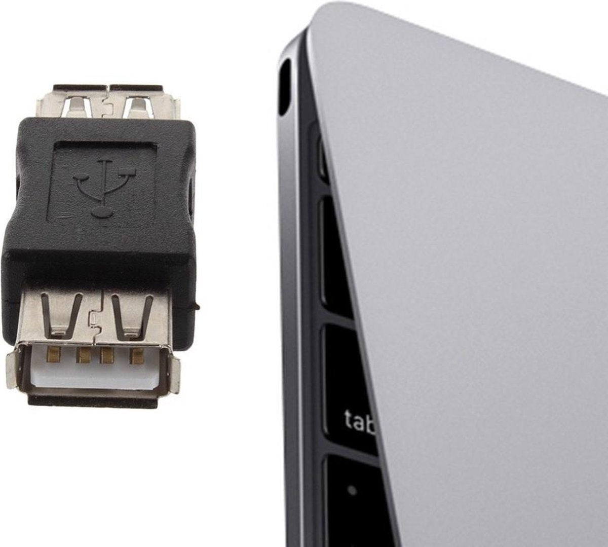 USB 2.0 Type A - Vrouwelijk - F/F-Converter Adapterkoppeling - Zwart