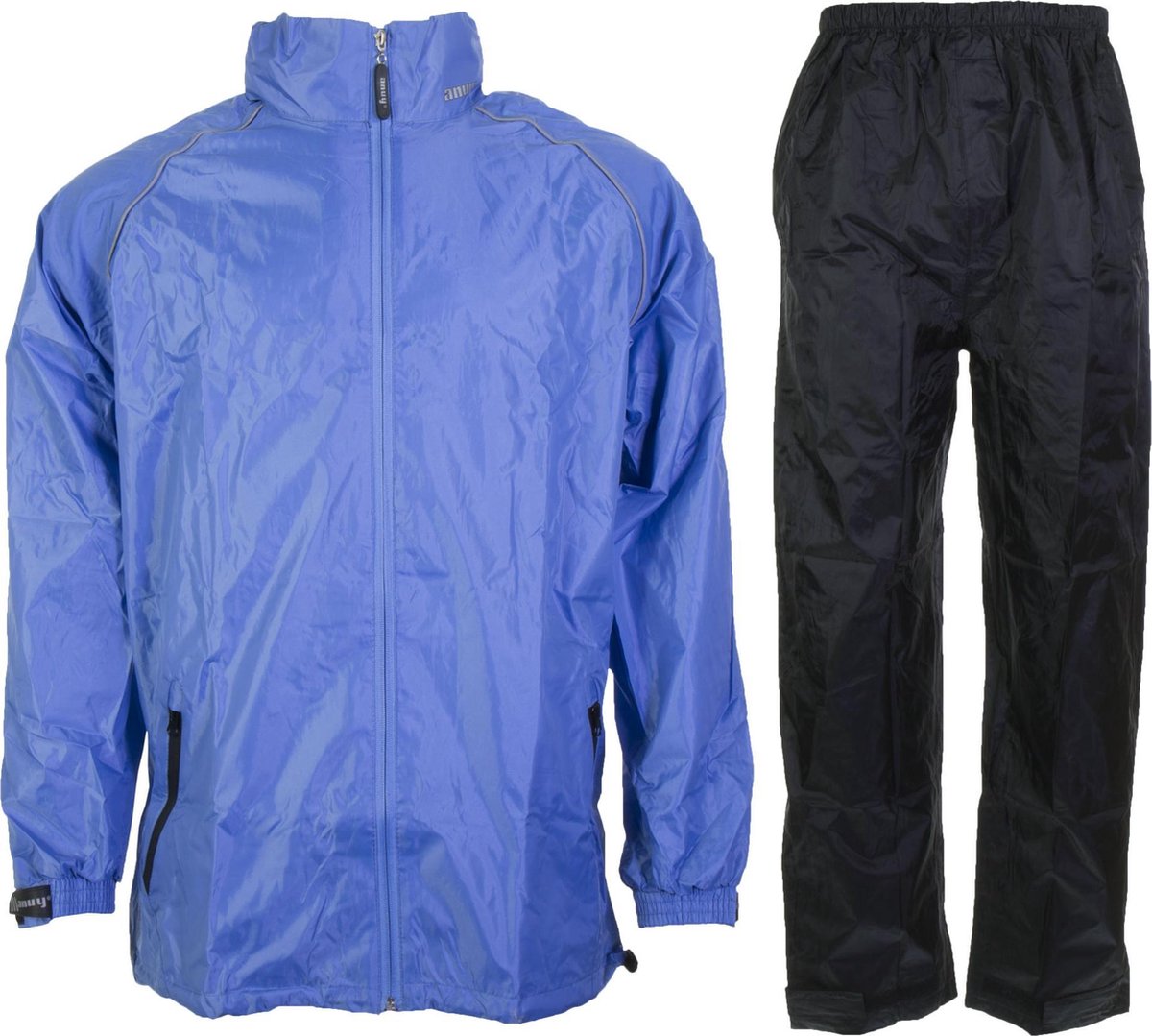 Anuy Kalmar Regenpak - Maat S  - Unisex - blauw/zwart