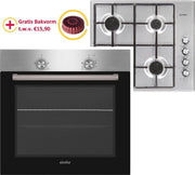 SIMFER BO6019 Inbouw Oven + BIH6404 Inbouw Gaskookplaat Combinatie Set