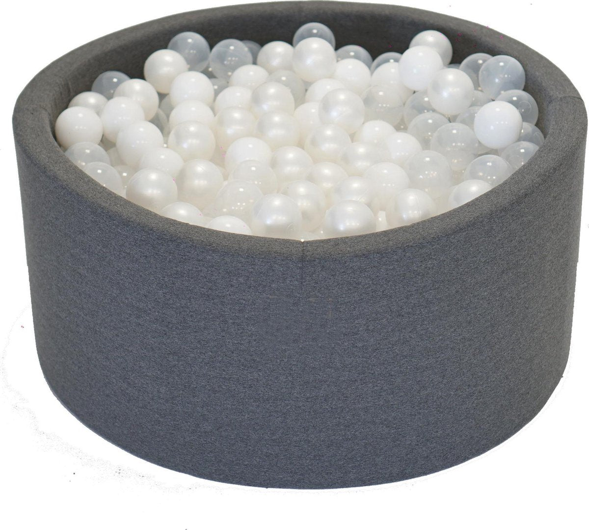 Ballenbak Donker grijs 90x40 met 250 ballen Wit