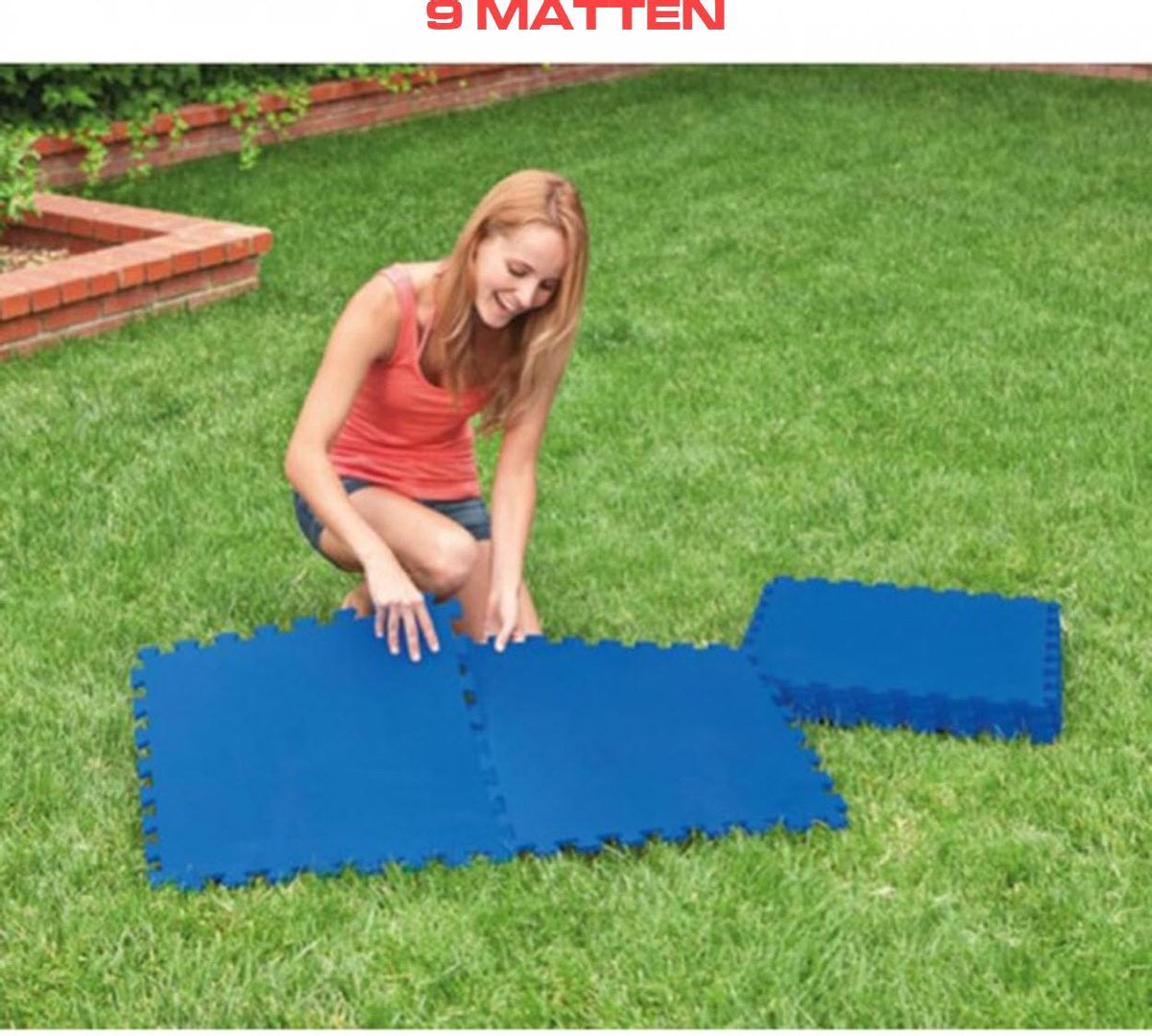 Zwembad |Yogamat 9 st. | Puzzelmat | Fitness tegels | fit sport