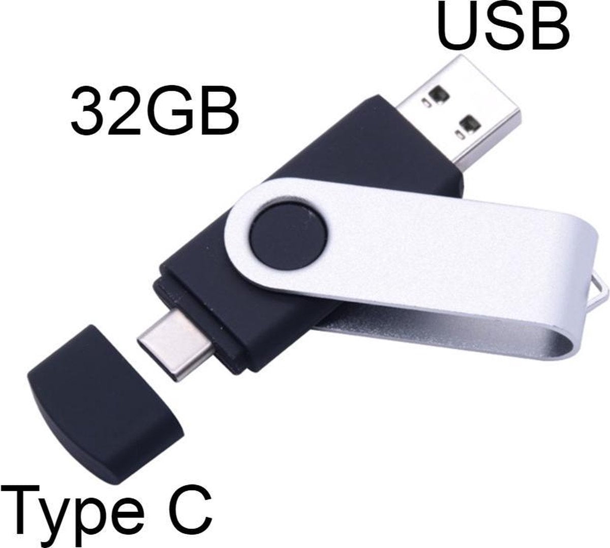 2 Stuks USB-C USB 3.0 Stick - 2 in 1 - Geheugen stick - Flash Drive - 32GB - Voor USB type C devices - Memory Stick - Opslag