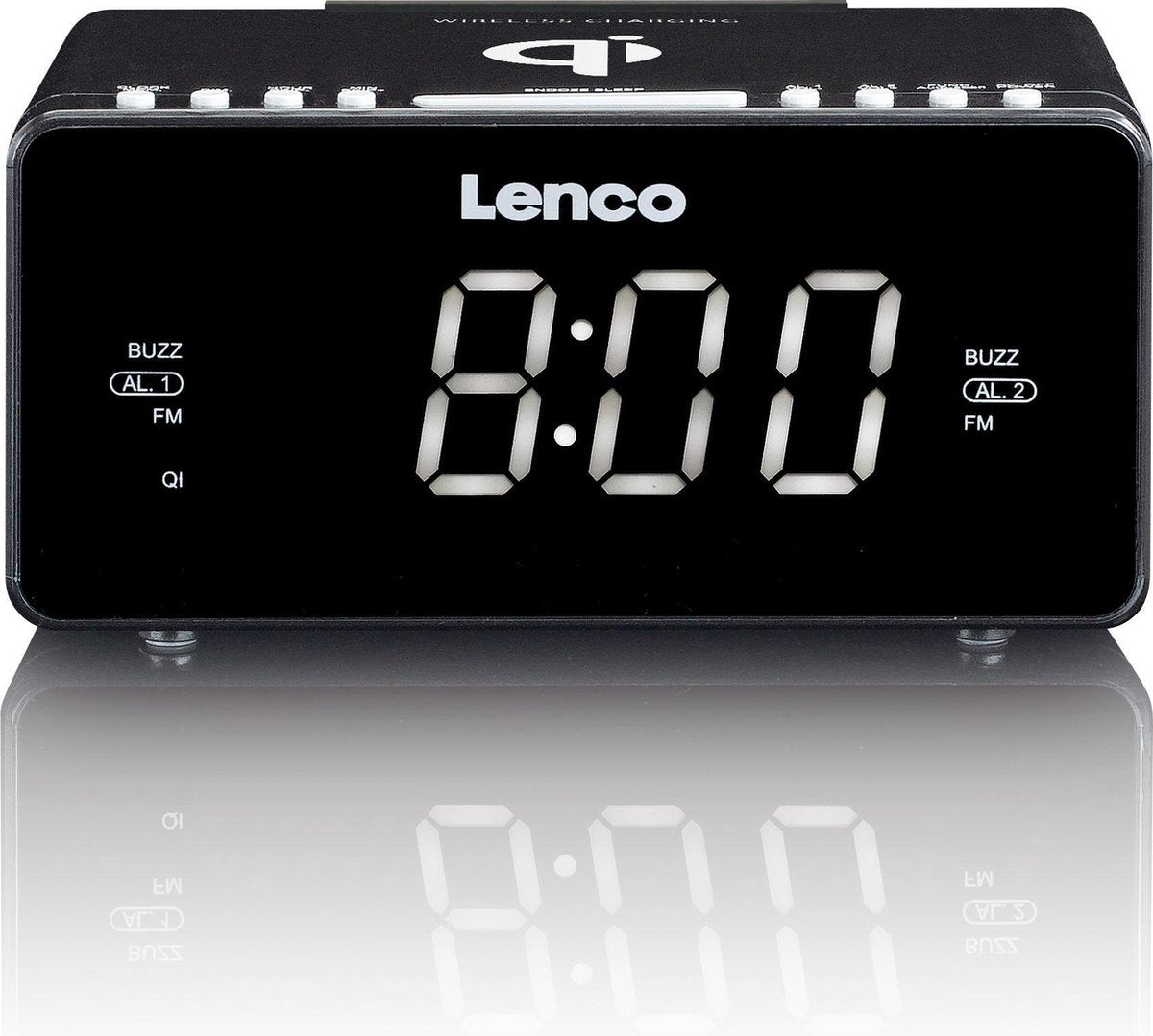 Lenco CR-550 - Wekkerradio met Qi Wireless smartphone oplader - Zwart