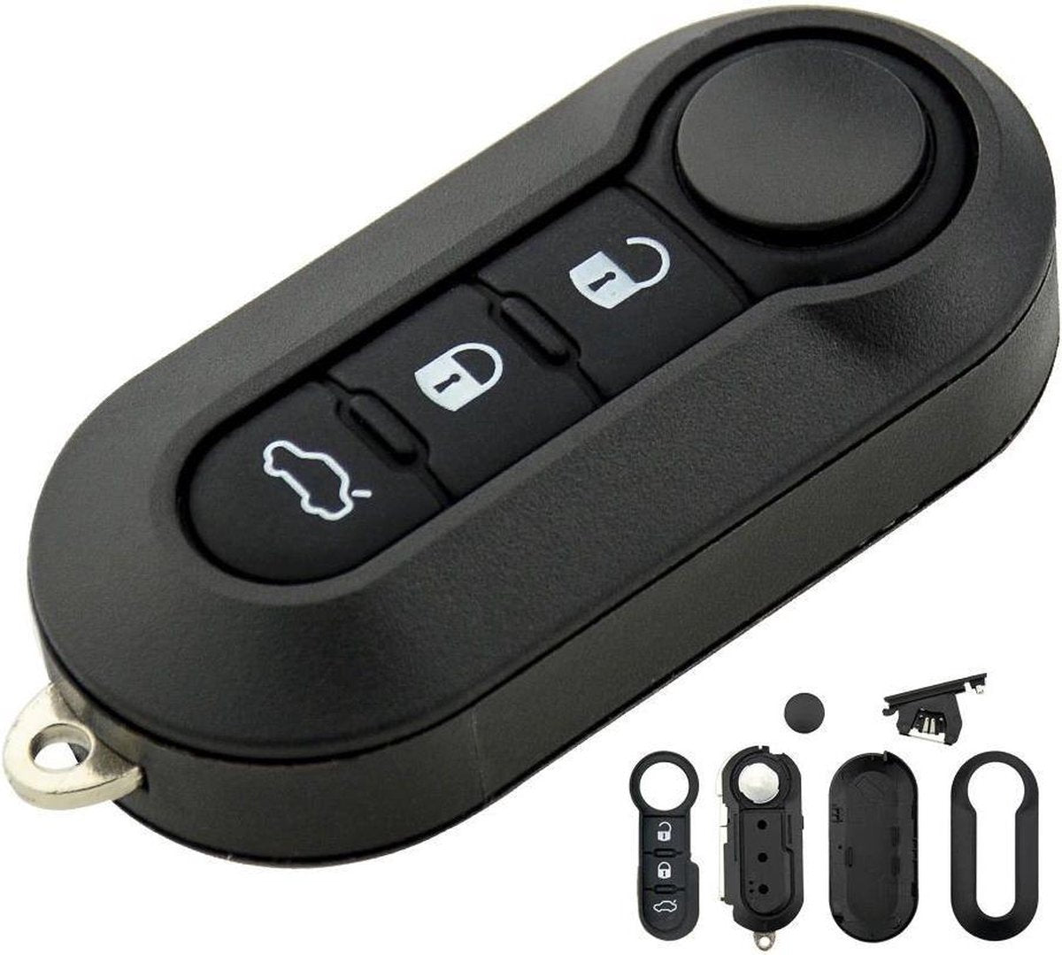 Fiat sleutel 3 knoppen klapsleutel voor Fiat 500  Punto Ducato Panda - Lancia Ypsilon - Peugeot Boxer - Citroen Jumper - Iveco Daily sleutelbehuizing - Autosleutel