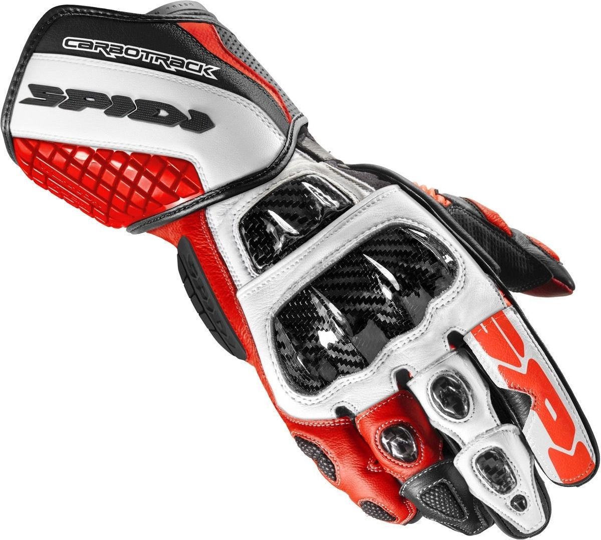Spidi Carbo Track Evo Black Red White Motorcycle Gloves L