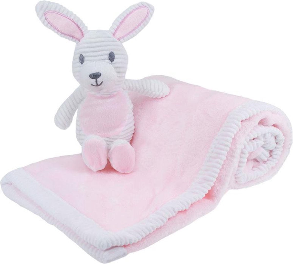 Soft Touch Babydeken Met Knuffelkonijn 76 X 91 Cm Roze/wit