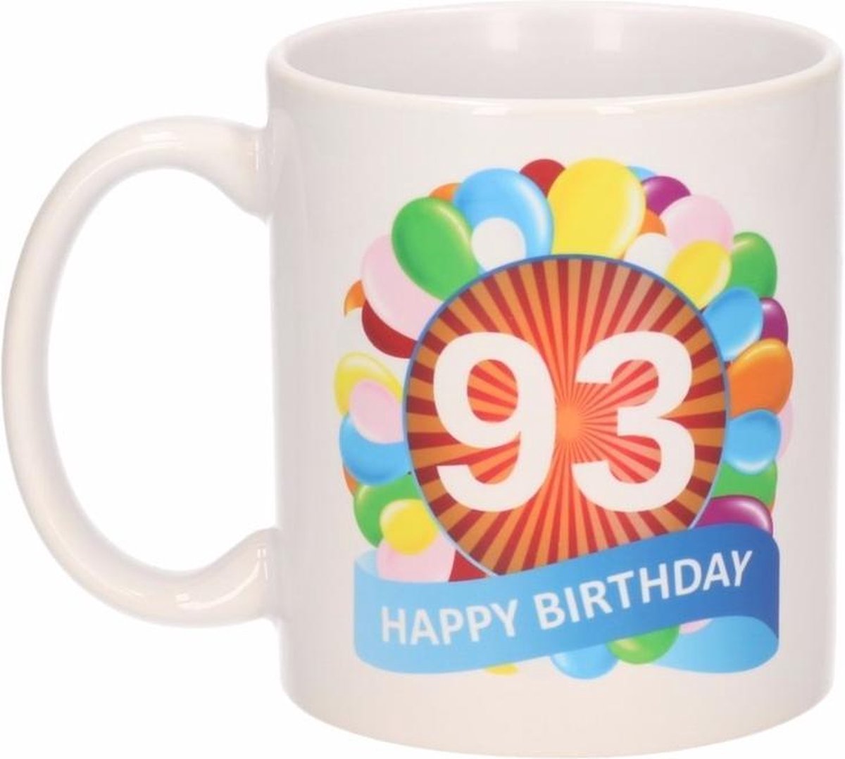 Verjaardag ballonnen mok / beker 93 jaar