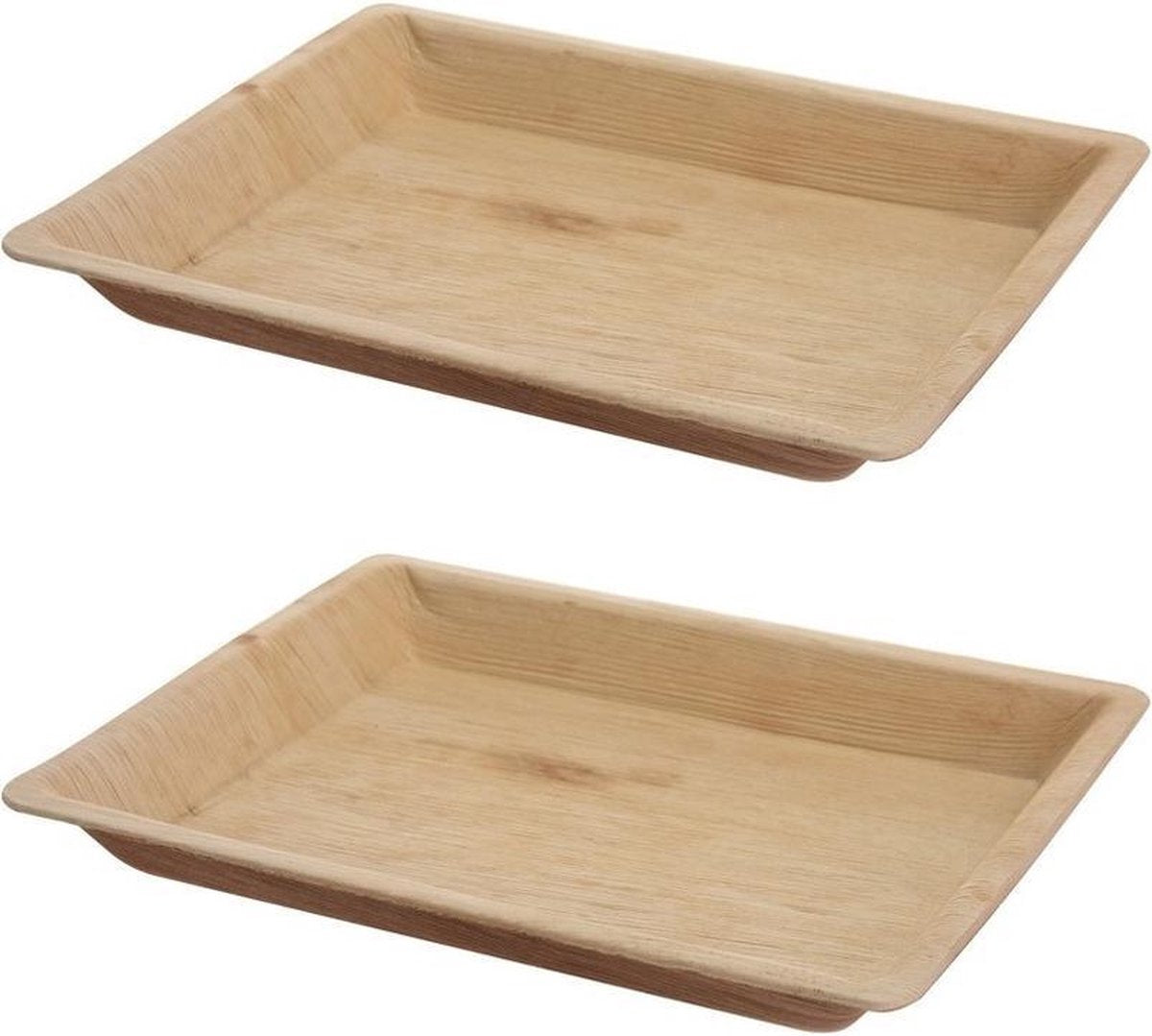 30x stuks wegwerp bordjes palmblad 23 cm biologisch afbreekbaar - Bbq/feest borden