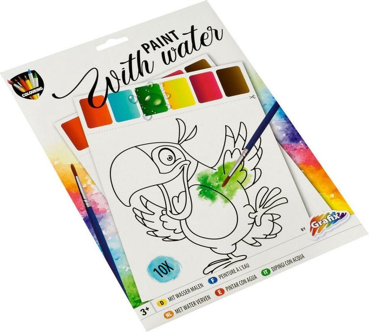 Waterverf | 10 kleurplaten die je kunt inkleuren met de verf die is toegevoegd | Met water verven | Aquarelverf | verven voor kinderen