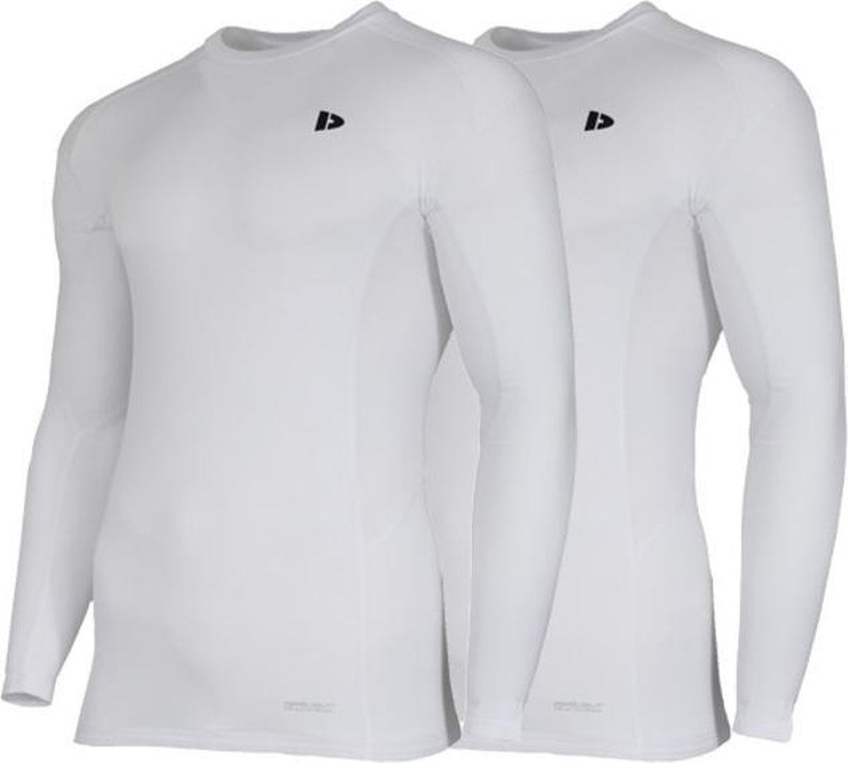 2-Pack Donnay compressie shirt Lange mouw - Baselayer - Heren - Maat S - Wit