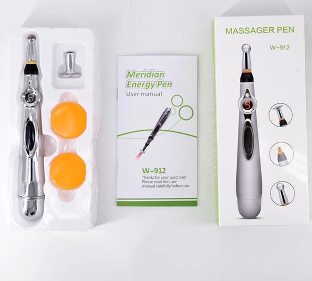 VITADO - Acupunctuur Pen - Massage pen - Pijnbestrijding - Elektronische Acupunctuur Pen  -  Massage Hulpmiddel  - EMS Therapie - Bestrijding Spierpijn - Nekklachten - Migraine - Massage pen triggerpoint - batterij - gel -  NL handleiding