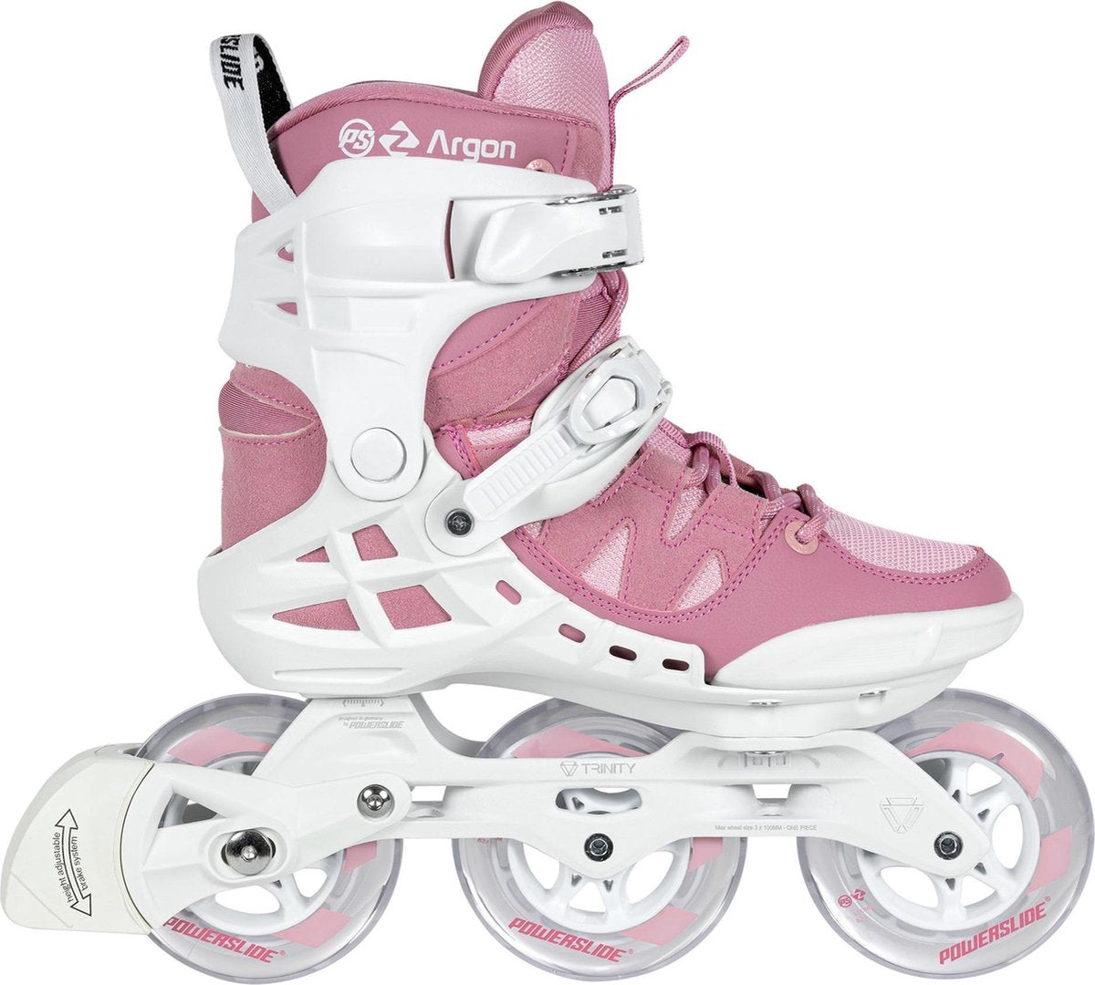 Powerslide Phuzion Argon Rose  Inlineskates - Maat 41 - Vrouwen - wit/roze