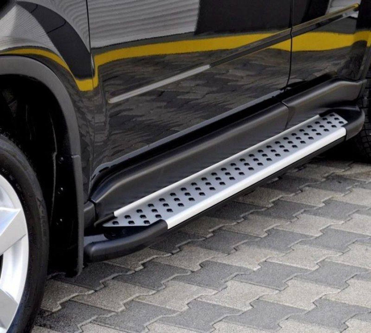 Treeplanken Mercedes Vito Aluminium & Zwart | Mercedes Vito 2003+ 2014+ | L3 Aluminium