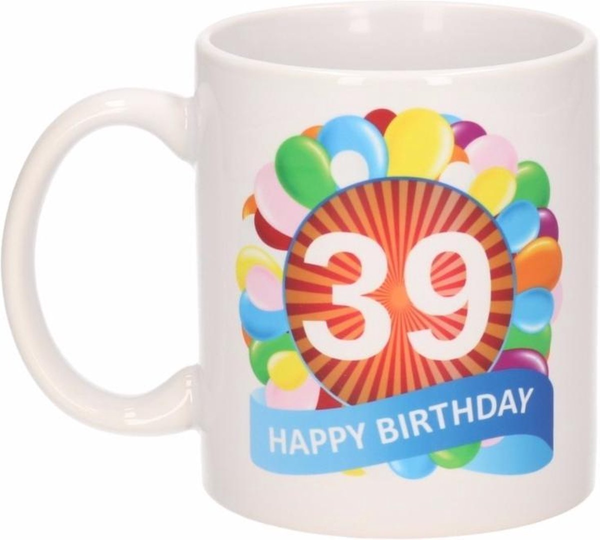 Verjaardag ballonnen mok / beker 39 jaar