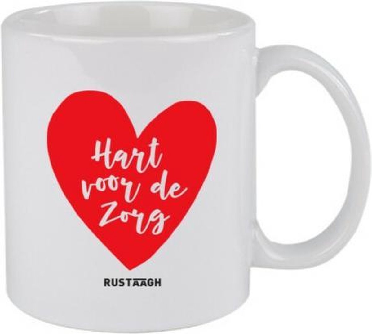 Hart voor de zorg Rustaagh mok - kop - beker - koffie/thee - hoogglans wit- 295 ml - grappig - herkenbaar