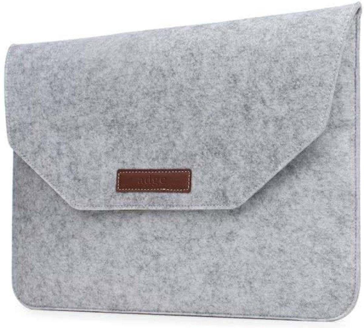 Laptop Vilten Soft Sleeve Voor de Apple Macbook Air / Pro (Retina) 13 Inch - Bescherming Cover Hoes - 13.3 Laptop Case - Bescherming Cover Hoes - Grijs - Adge