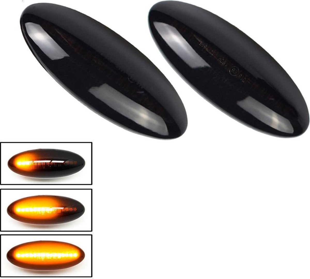 LED Dynamic Zijknipperlichten voor Toyota Yaris - Auris - Corolla - RAV4 / Smoke - Zwart