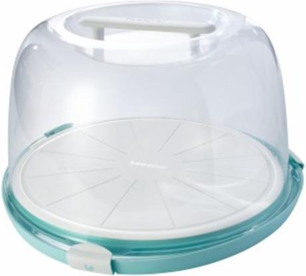 TAARTDOOS ROND  38X38X21 CM EMILIO TRANSPARANT-AQUA KEEEPER  10735