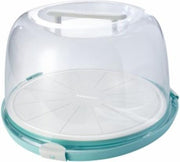 TAARTDOOS ROND  38X38X21 CM EMILIO TRANSPARANT-AQUA KEEEPER  10735