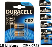 20 Stuks (10 blisters a 2st) - Duracell CR2 Lithium batterij - Blister van 2 stuks