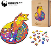 Luminero™  Houten Vos Jigsaw Puzzel - A4 Formaat Jigsaw - Unieke 3D Puzzels - Huisdecoratie - Wooden Puzzle - Volwassenen & Kinderen - Incl. Houten Doos