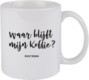 Waar blijft mijn koffie? Rustaagh mok - kop - beker - koffie/thee - hoogglans wit- 295 ml - grappig - herkenbaar
