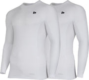 2-Pack Donnay compressie shirt Lange mouw - Baselayer - Heren - Maat L - Wit