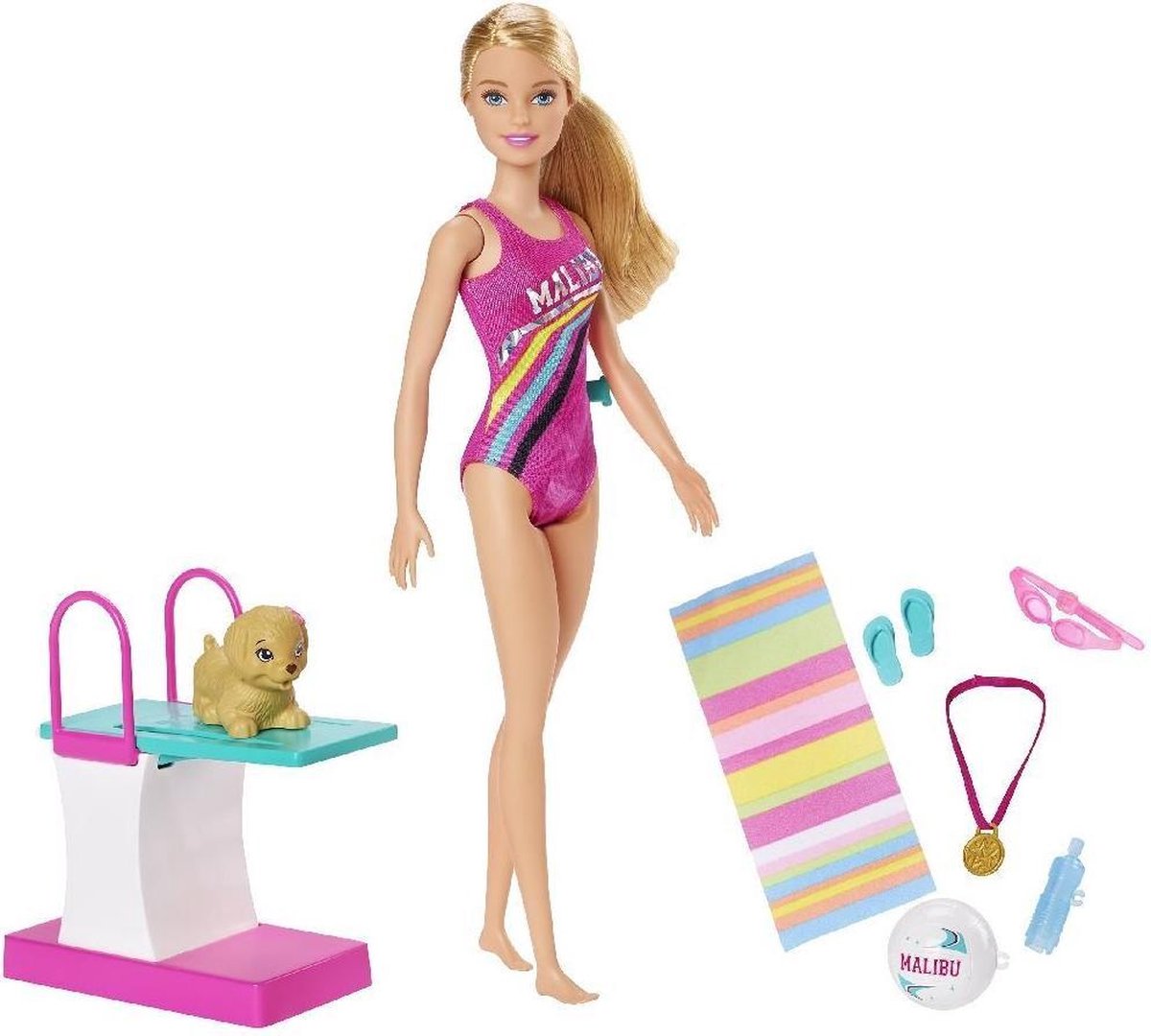 Barbie Dreamhouse Adventures Zwempop + Puppy en Accessoires