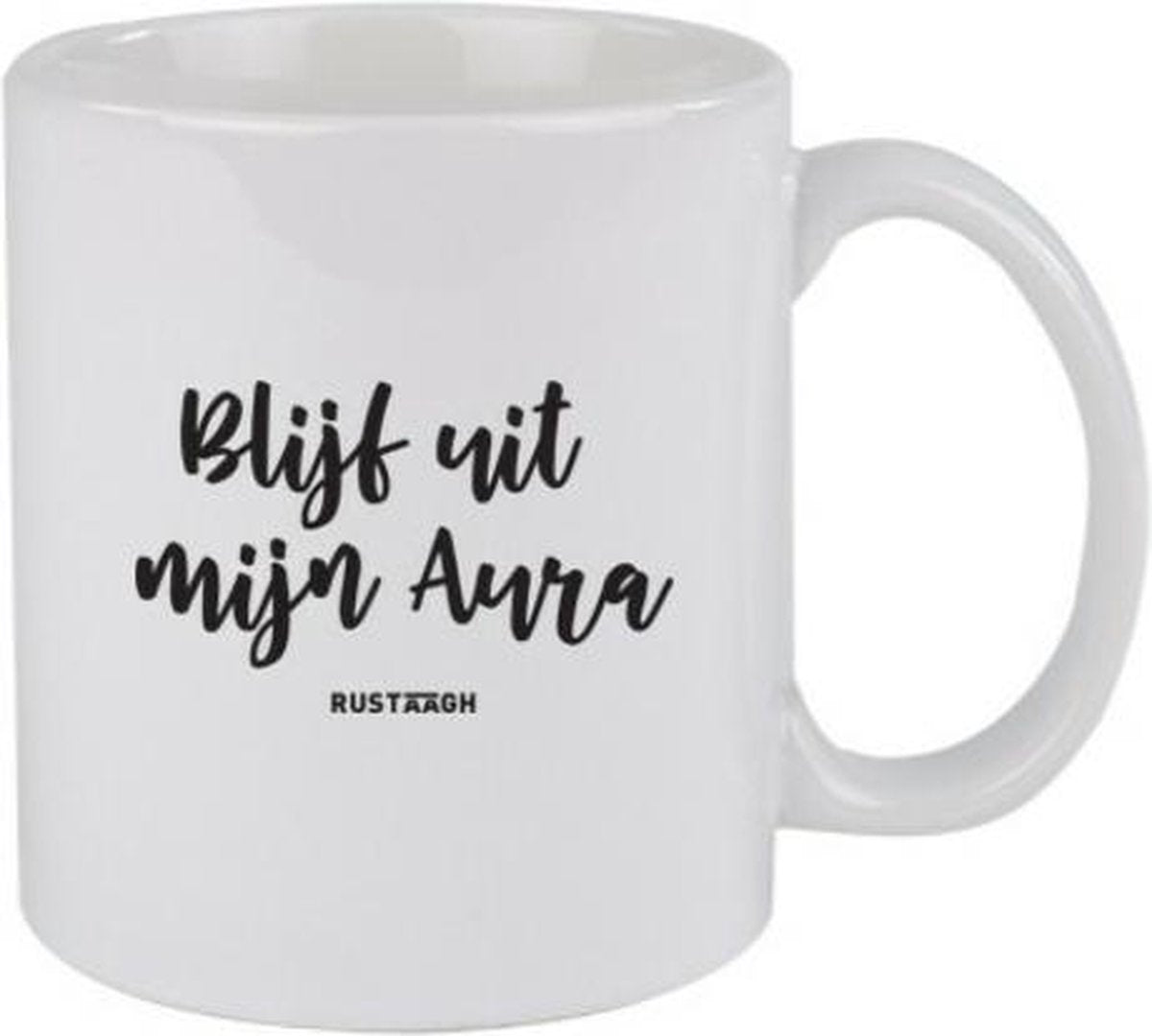 Blijf uit mijn aura Rustaagh mok - kop - beker - koffie/thee - hoogglans wit- 295 ml - grappig - herkenbaar