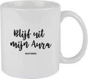 Blijf uit mijn aura Rustaagh mok - kop - beker - koffie/thee - hoogglans wit- 295 ml - grappig - herkenbaar