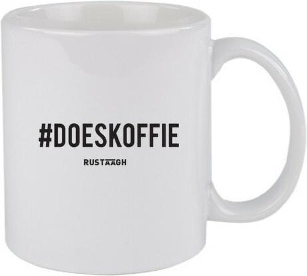 #Doeskoffie Rustaagh mok - kop - beker - koffie/thee - hoogglans wit- 295 ml - grappig - herkenbaar