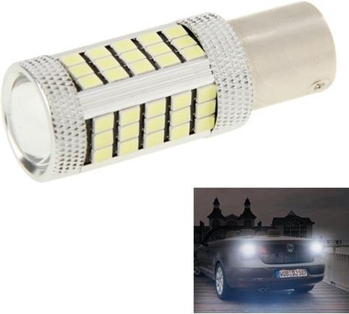 2 STUKS 1156 / BA15S 3 W Wit 66 LED SMD 2835 Remlicht voor voertuigen