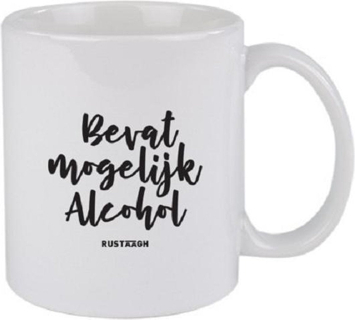 Bevat mogelijk alcohol Rustaagh mok - kop - beker - koffie/thee - hoogglans wit- 295 ml - grappig - herkenbaar