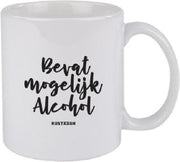 Bevat mogelijk alcohol Rustaagh mok - kop - beker - koffie/thee - hoogglans wit- 295 ml - grappig - herkenbaar