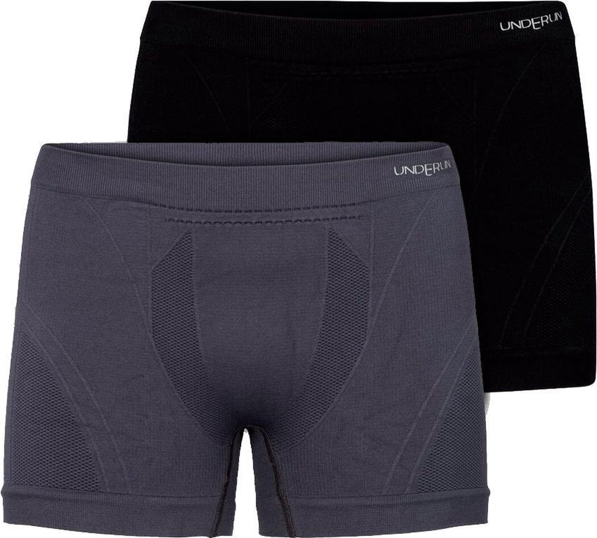 Underun Boxer Duo Pack Zwart/Grijs - Hardloopondergoed - Sportondergoed - S