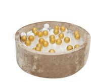 Velvet Ballenbak Goud 90x30 met 250 ballen Wit