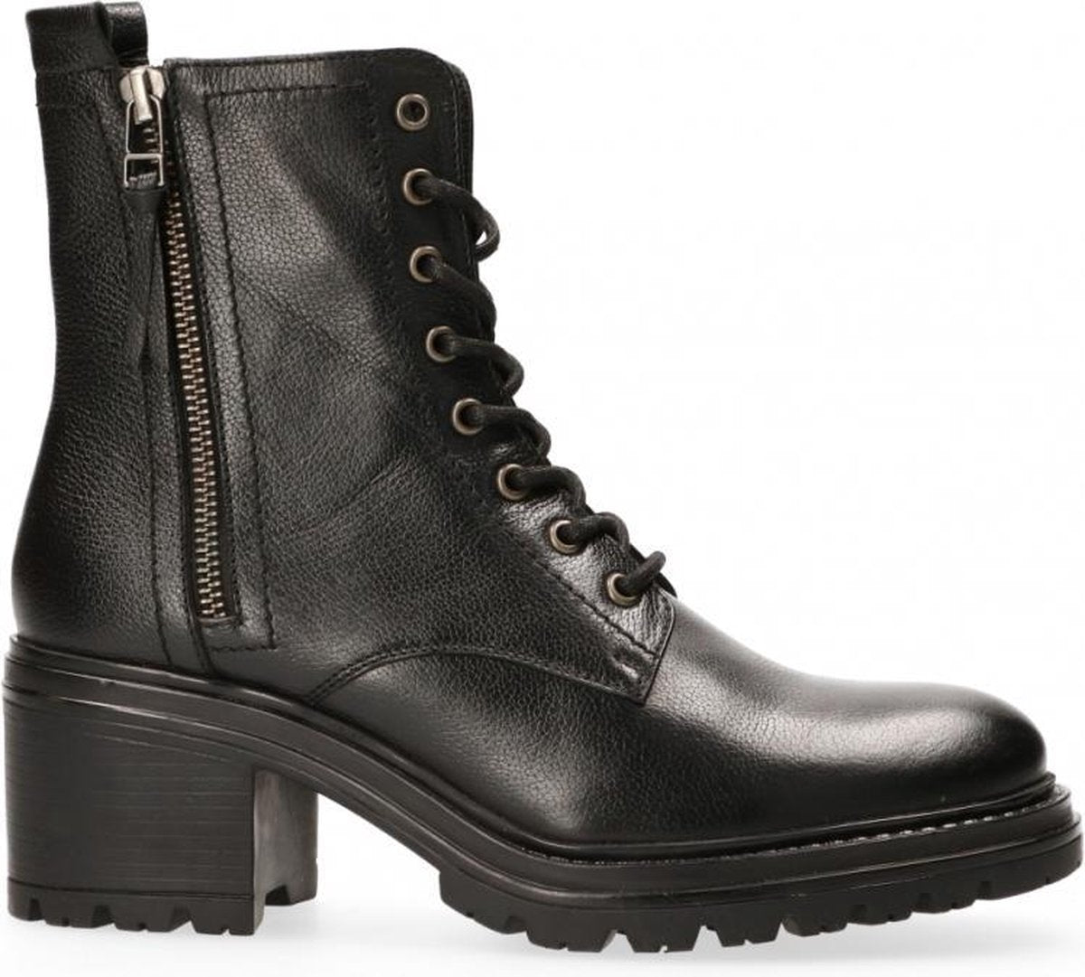 Van Dalen  - Veterboot Met Hak Leer - Womens - Black - 42