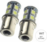 BA15S 9 LED 12-32 VOLT WIT (Cool White)  Auto Vrachtwagen Interieur verlichting