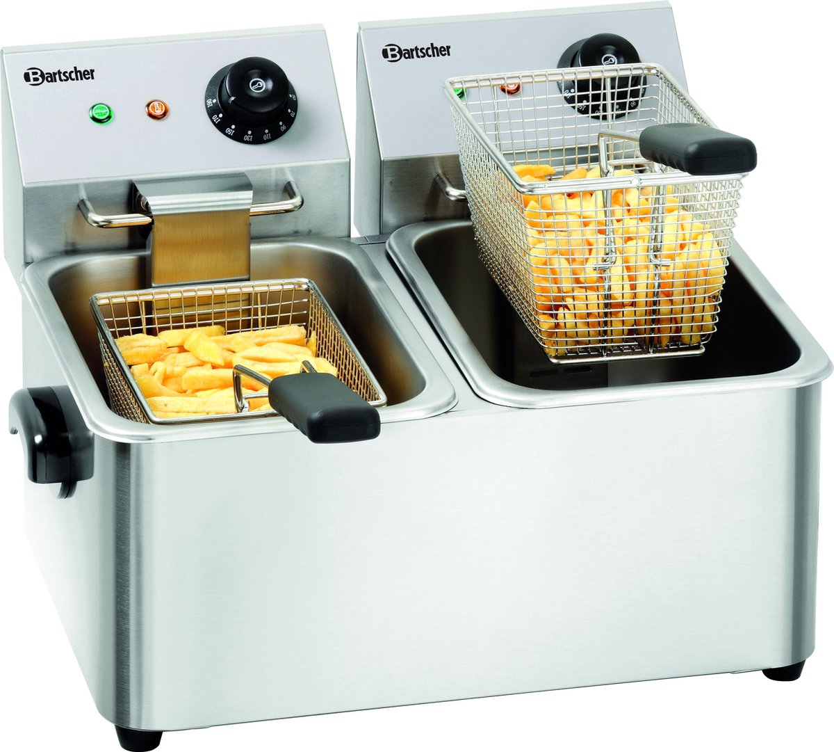 Bartscher Dubbel Losstaand Frituurpan 8 Liter | 43.5(b) x 40(d) x 31.5(h) cm