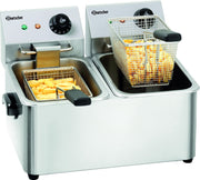 Bartscher Dubbel Losstaand Frituurpan 8 Liter | 43.5(b) x 40(d) x 31.5(h) cm