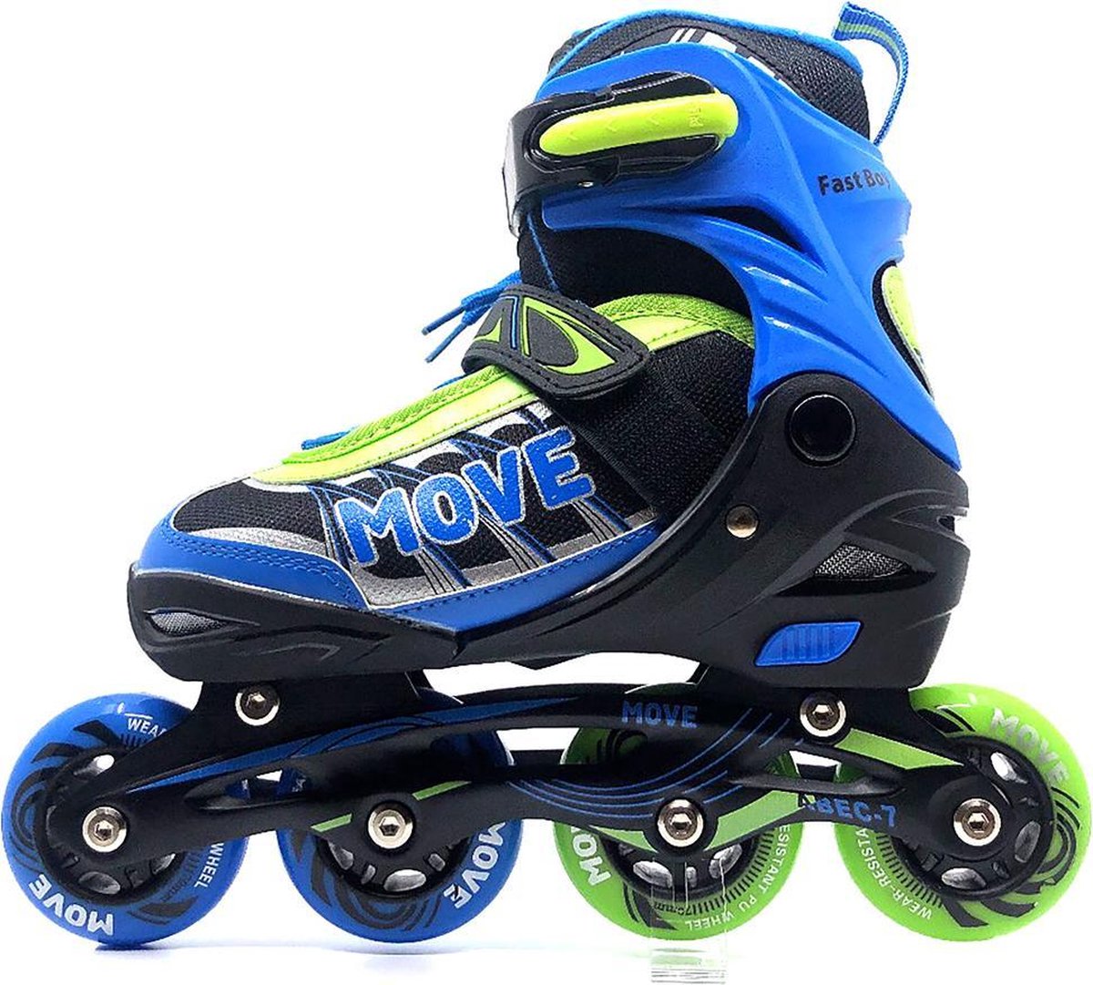 MOVE Fast boy - Inline skates voor kind - Blauw - Maat 30-33 - Verstelbaar - Cadeau - Skeelers