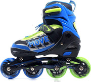 MOVE Fast boy - Inline skates voor kind - Blauw - Maat 30-33 - Verstelbaar - Cadeau - Skeelers