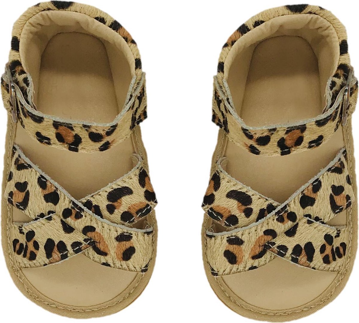Supercute sandalen met panterprint 6 - 12 maanden maat 18-21