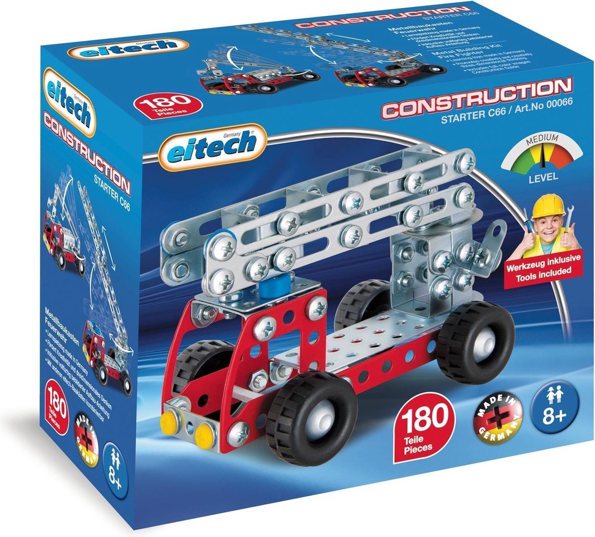 Eitech Constructieset Brandweerauto Staal Zilver/rood 182-delig