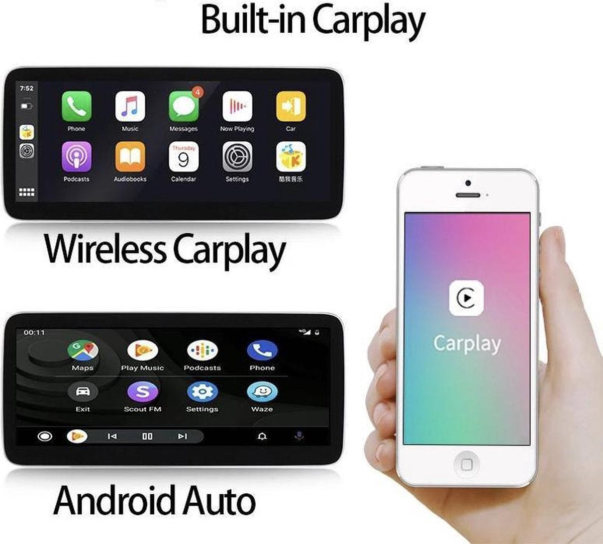 Mercedes Benz E klasse NTG 4.0 2009-2012 4+64GB 10.25 inch Android 10 systeem met wireless ingebouwde CarPlay Bleutooth USB WiFi