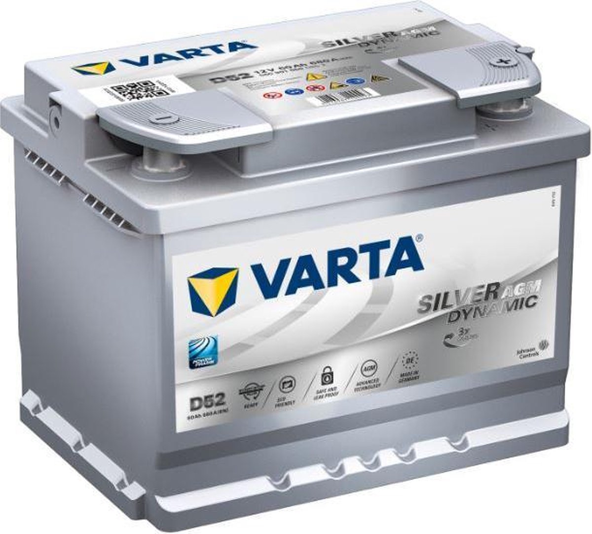 Varta Start-Stop Silver Dynamic AGM 560901068 D52 12V 60 Ah 680A/EN Start Accu 4016987144497
