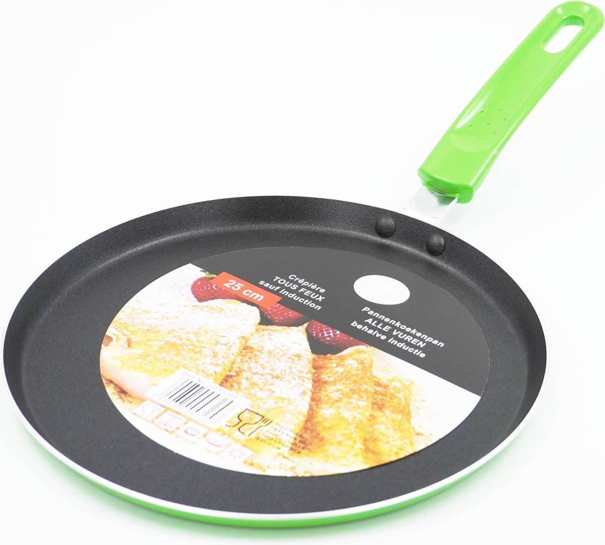 YILTEX – Pannenkoekenpan / Pannenkoekenpan Alle vuren + Inductie / Koekenpan / Koekenpan Alle vuren + Inductie – Ø25cm – Groen