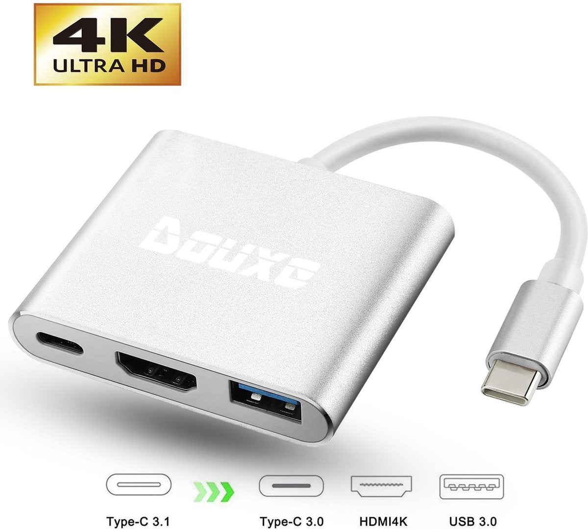 USB C Hub 3 in 1 | van USB-C naar HDMI