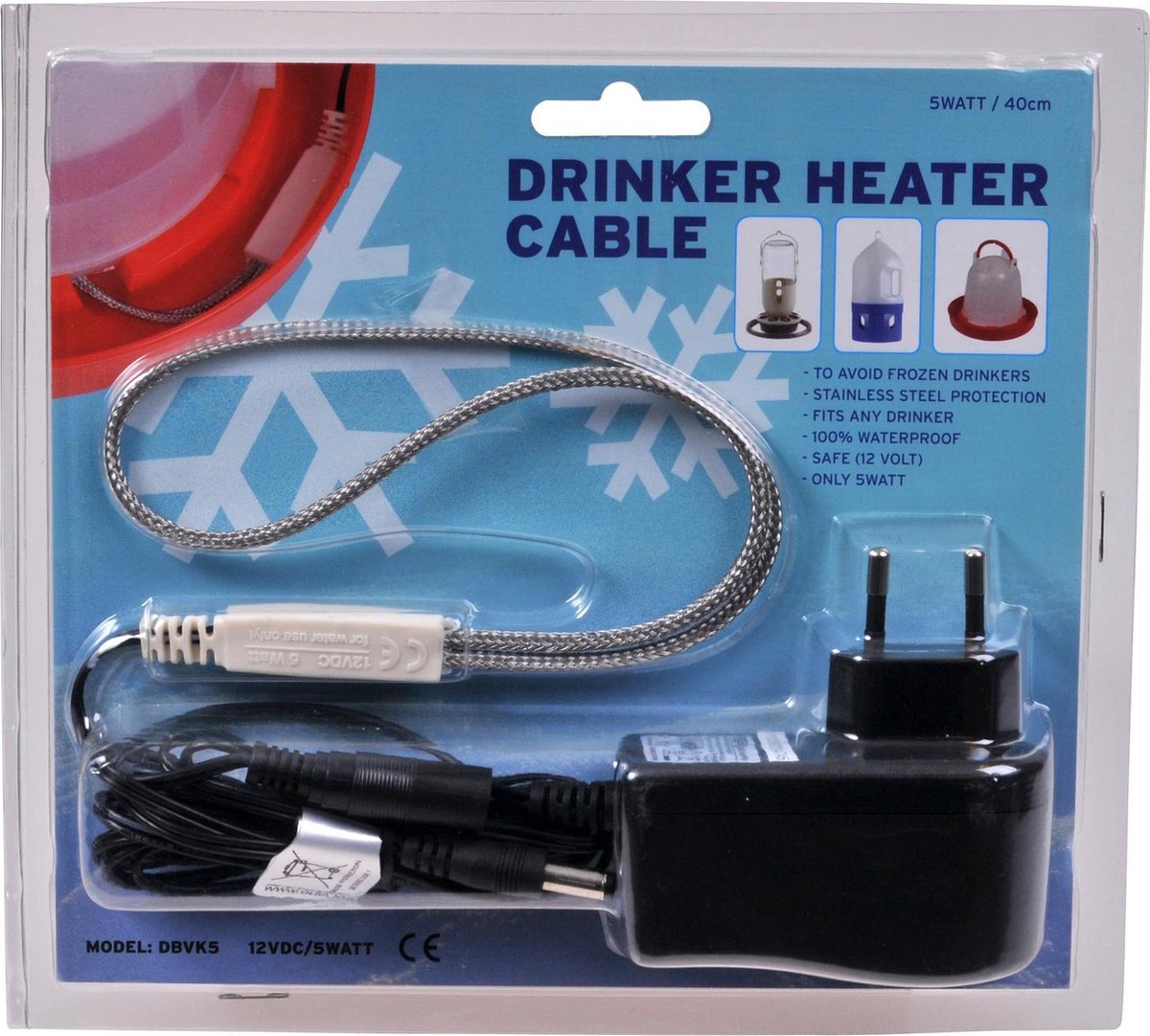 Drinkbak verwarmingskabel